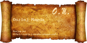 Oszlej Magda névjegykártya